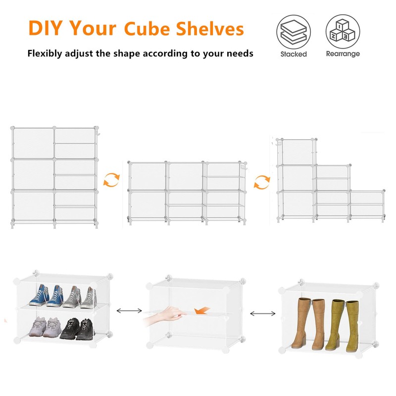 AWTATOS Closet Organizer 6 Cube Storage Shelves Portable Closet Clothes