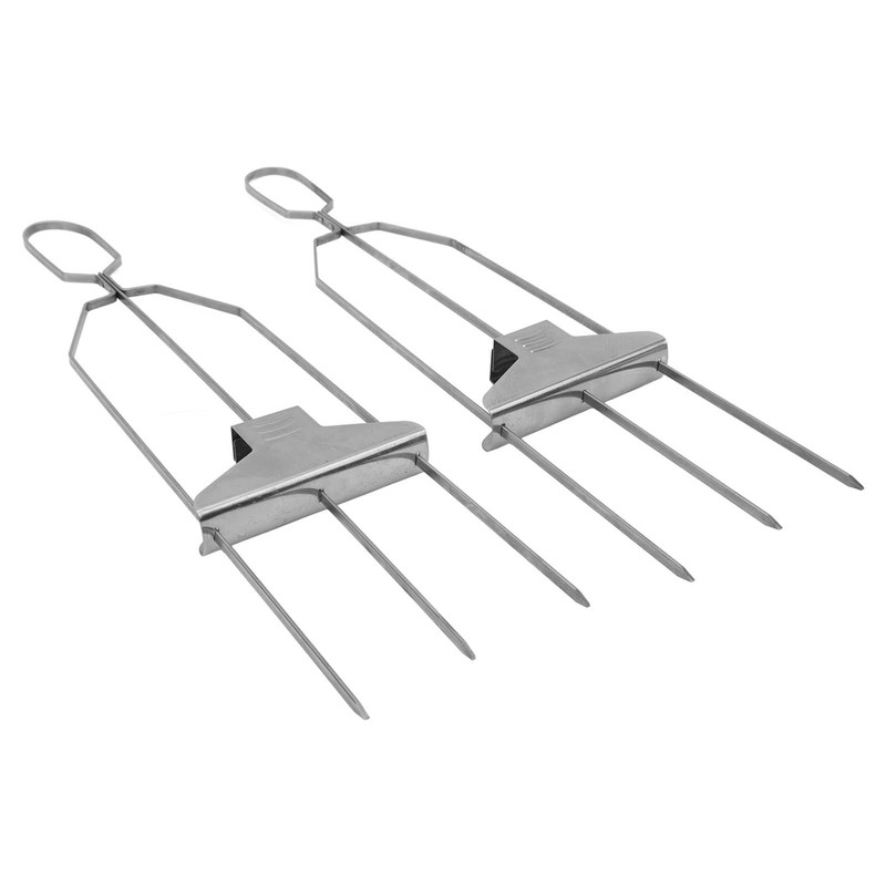 Skewer 3 Prong Stainless Steel Reusable Skewers Easy Food Removal