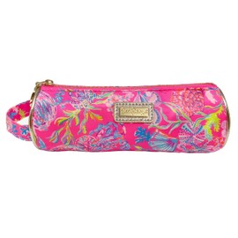 Lilly Pulitzer Cute Pencil Case, Colorful Zipper Pouch for Office Supplies, Small Travel Bag with Carrying Handle, Shell Me Something Good