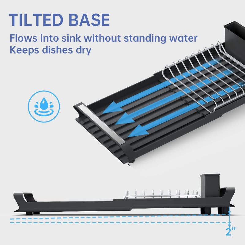 TOOCA BEAR Dish Drying Rack - Small and Efficient Stainless