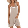 Muchpow Women's V Neck Sleeveless Romper Summer Casual Loose Spaghetti