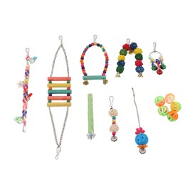 Swing Parrot Chewing Toy Rattan Chain Hanging Standing Climbing Colorful Bird Parakeet Toy