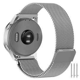 Bracelet for Garmin Vivoactive 4S Mesh, 18 mm Stainless Steel Bracelet Breathable Comfort Magnetic Bracelet for Garmin Venu 3S/Venu 2S/Vivomove 3S/Forerunner 255S/Forerunner 265S
