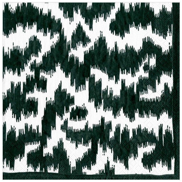 Caspari Modern Moiré Paper Dinner Napkins in Black - Two