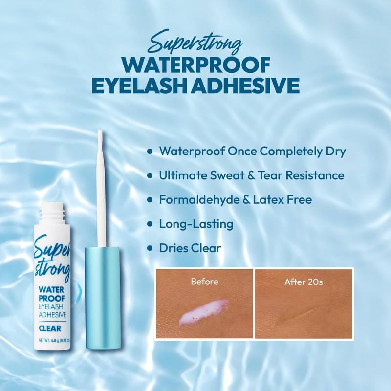 i-ENVY Super Strong Waterproof Clear Eyelash Adhesive, Long Lasting Sweat
