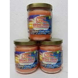 Smoke Odor Exterminator 13oz Jar Candle,Miami Sunrise, Set of 3 Candles.