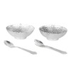 Zap Impex Engraved Silver Brass Bowl Tray and Spoon Set