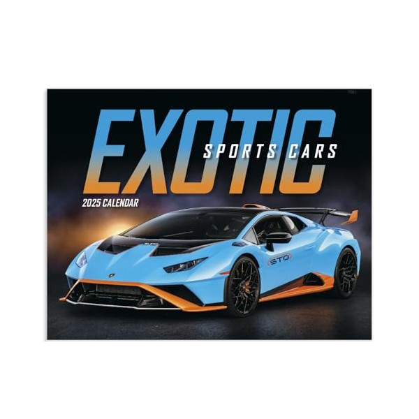 Exotic Sports Car 2025 Hanging Wall Calendar - 19" x