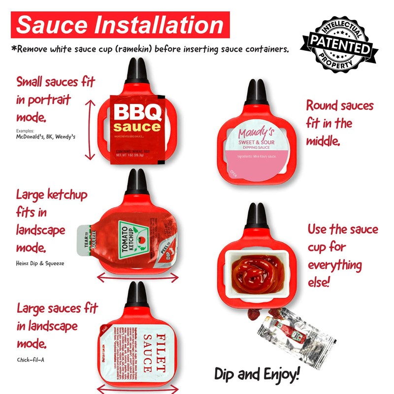 Saucemoto Dip Clip | An in-car sauce holder for ketchup