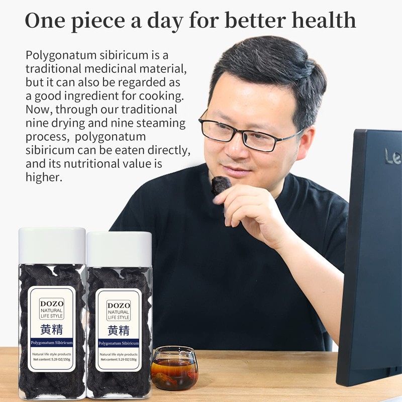 DOZO Rhizoma Polygonati Premium Wild Polygonatum Sibiricum 10.5oz/300g Huang Jing
