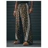 Verdusa Men's Cheetah Print Baggy Pants Wide Leg Striped Cheetah
