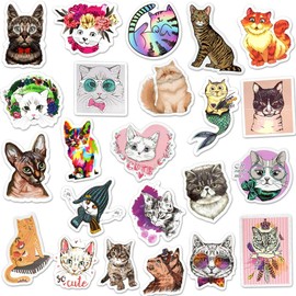 SUSIHI Cat Stickers for Kindle Kids Cute Cat Stickers for Water Bottles Scrapbook Laptop Book Waterproof(50 Pcs)