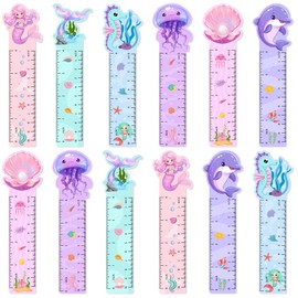 120Pcs Mermaid Bookmarks Ruler Bulk Assorted Under The Sea Themed Designs Page Markers for Home Classroom Rewards Summer Mermaid Birthday Party Supplies Favors