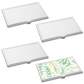 ZUYYON 6 Pcs Sublimation Blank Business Card Holder Metal Organizer Card Case Pocket Heat Transfer Blank Card Carrier Case DIY Business Card Case for Men Women