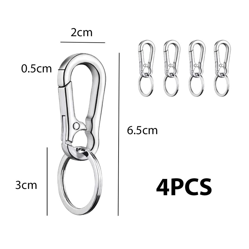 4 Pieces Metal Keychains, Lobster Holder, Pocket Keychain, Detachable Keychain,
