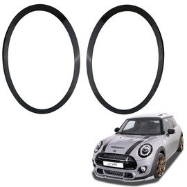 Osompar Headlight Trim Ring Headlamp Bezel Driver Passenger Side Compatible with 2014-2021 Mini Cooper F55 F56 F57 Replaces 51137449209 51137449210 Black Pair