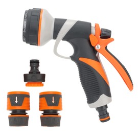 Pistola de agua de alta presión pulverizadora de boquilla de mangueras de jardín de 4 piezas, con conector G1 / 2, para plantas y verduras