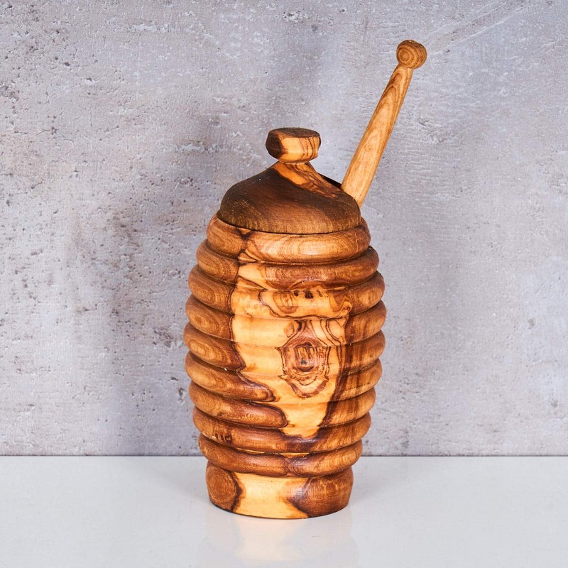 Honey Stick Approx. Height 14 cm Olive Wood Including Honey