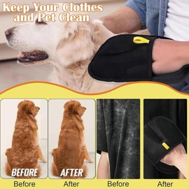 Set mit 2 doppelseitigen Tierhaarhandschuhen, Fellpflege-Handschuh für Hunde und Katzen, wiederverwendbar, Handschuh zum Entfernen von Katzenhaaren, Handschuhe gegen Tierhaare, Tierhaare, waschbar