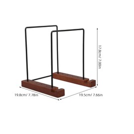 KOMBIUDA Wooden Vinyl Record Holder Stand for Desktop Storage for Organizing and Displaying Albums Pine and Iron Combination for Home Use