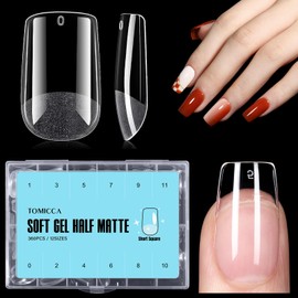 TOMICCA Square Pack of 360 Artificial Nail Tips, Gel Tips for Gel Nails, Nail Tips, False Nail French, Short Tips for Nails, Full Cover Nail Tips for Nail Salons and DIY Nail Art, 12 Sizes