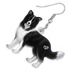 DUOWEI Acrylic Border Collie Dog Earrings Cute Pet Dog Dangle
