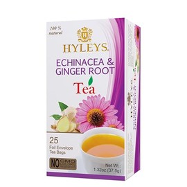 Hyleys Wellness Echinacea & Ginger Root Green Tea - 25 Tea Bags (12 Pack - 300 Tea Bags Total)