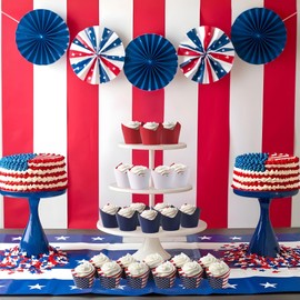 American Flag Cupcake Wrappers, Set of 30 – Patriotic Baking Decorations for 4th of July, Memorial Day, and Parties by Pretty Cute Studios
