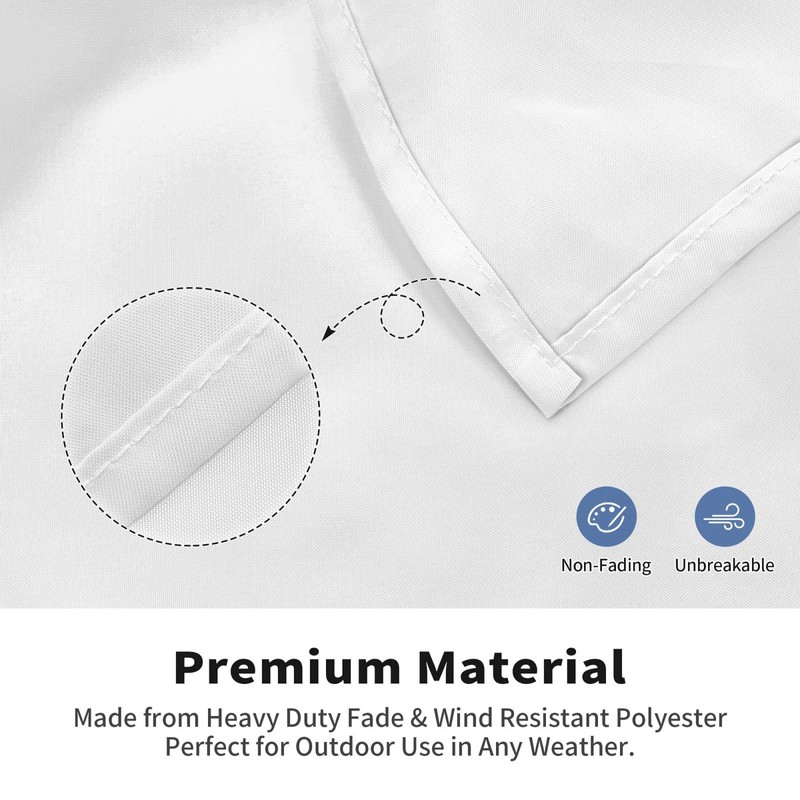 Custom Solid White Blank Flag For Outdoors Double Sided Print