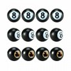 4 x Valve Caps Billiard 8 Ball Black Caps Car