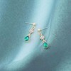 Cimenexe Bohemian Drop Emerald Dangle Earrings Gold Crystal Starburst Earrings