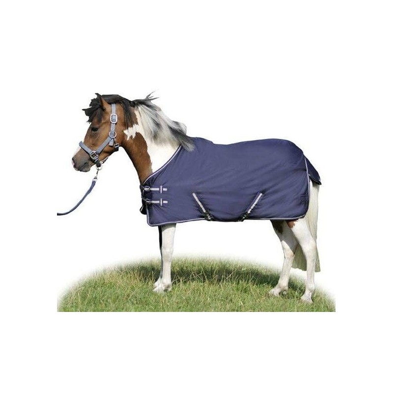 HKM Economic Turnout Blanket with Polar Fleece Lining, Dark Blue,