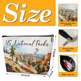 City Travel Gift Makeup Bag, City Travel Cosmetic Bag for Purse, Watercolor Makeup Bags, US National Parks Souvenir, City Trip Favors for Traveller US National Parks Lovers, City Themed Organizer