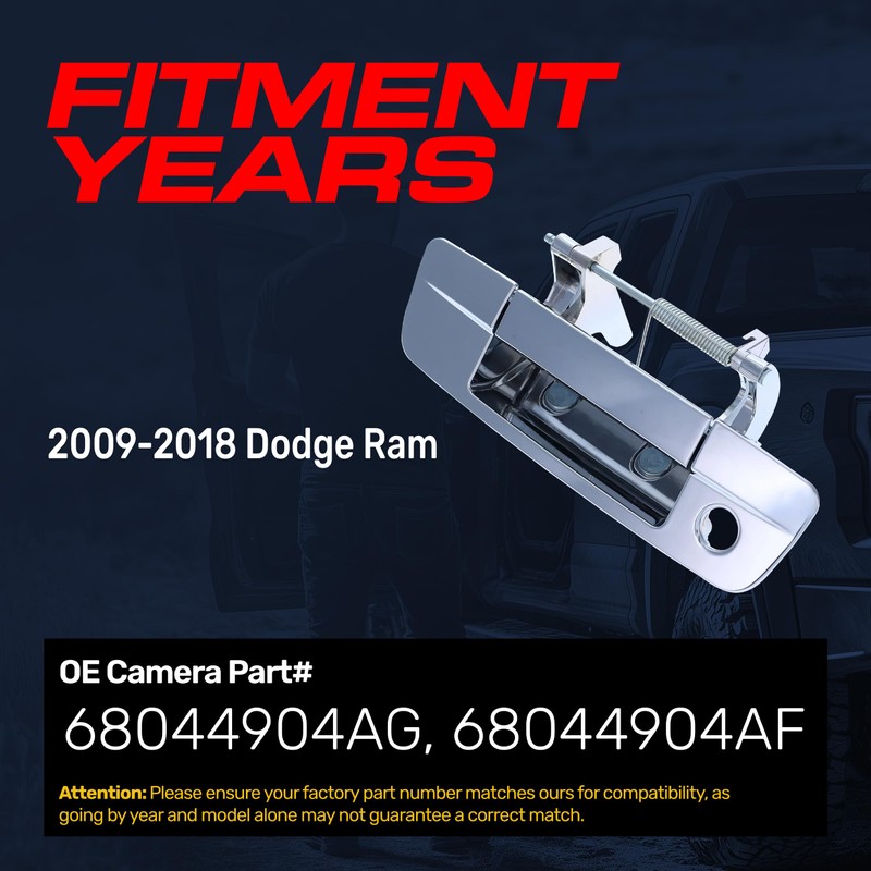 Master Tailgaters Tailgate Handle Upgraded Chrome Metal Replacement for Dodge