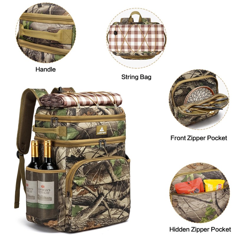 Laripwit Cooler Backpack 54 Cans Insulated Backpack Cooler Bag Leak-Proof