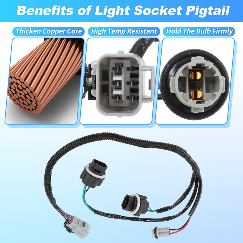INFINAUTO 81565-0C070 Left Tail Light Socket Wiring Harness for Toyota