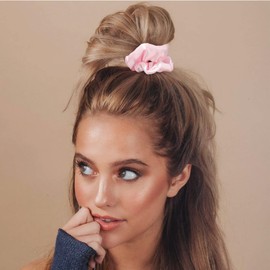 KICOSY KICOSY Pink Silk Hair Scrunchies for Women Girls 12Pcs Bulk for Thick Hair No Damage Hair Ties Accessories