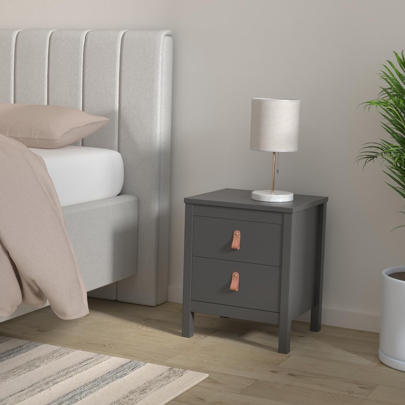 Tvilum, Black Matte Madrid 2 Drawer Nightstand