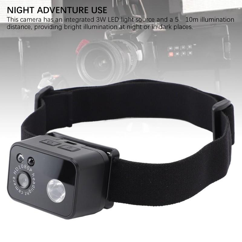 Headlamp Camera 3W LED 1080P 2MP Smart Sensor Headlamp Wearable