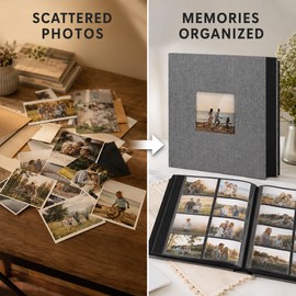 Linen 4x6 Photo Album with Cover Window, 200/300/600 Pockets