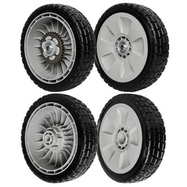 Lawn Mower Drive Wheels Set - 2 Rear Wheels 42710-VE2-M02ZE & 2 Front Wheels 44710-VL0-L02ZB - Compatible with H onda HRR216 HRS216 HRT216 Walk-behind Lawn Mower - Pack of 4