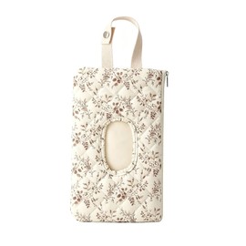 Floruvia 1 Custodia Trapuntata per salviette umidificate, Porta salviette umidificate per Bambini da Appendere, Custodia Portatile per salviette per Passeggino Auto Viaggio (Motivo Floreale)