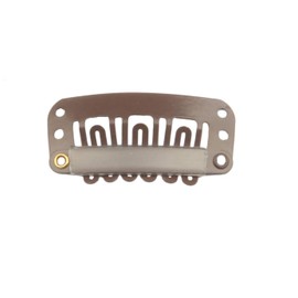 30pcs Hair Extension Clips U-Shape Stainless Steel Snap Clips for Wigs and Hair Extensions and Hairpieces, 30 Assorted Sewing Needles and 2 Rolls Thread (Dark Brown)