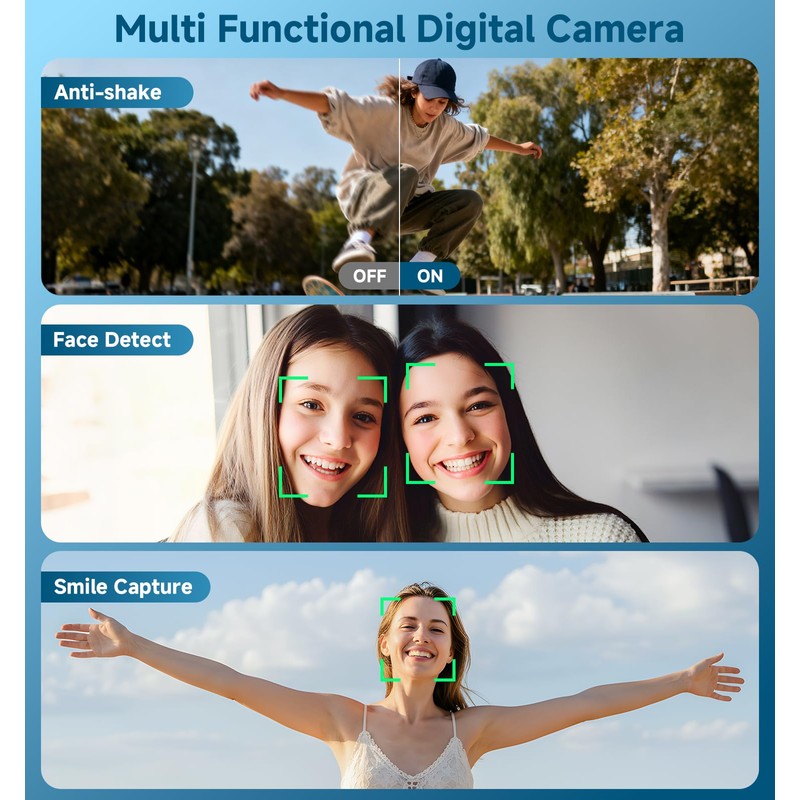 Digital Camera, 56MP Dual Screen Autofocus Vlogging Camera, 16X Zoom