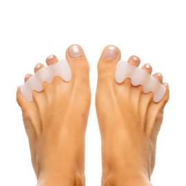 Original Ease Relief Gel Toe Correctors & Toe Spacers (2 Pair) - Correct Toes Naturally With Toe Separators For Men and Women - Great Choice For Fighting Bunions, Overlapping Toes, and More