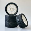 Buggy Tyre Rim Set Street with 12-Spoke Rim White 1:8