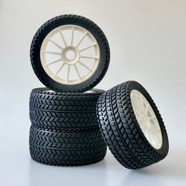 Buggy Tyre Rim Set Street with 12-Spoke Rim White 1:8 partCore 320034