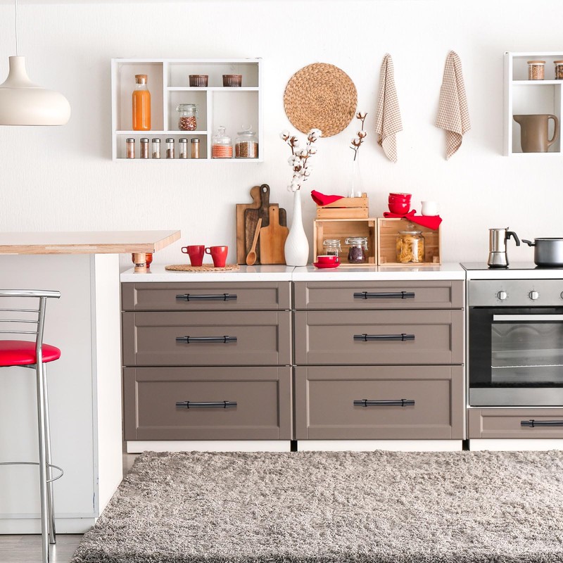 sourcing map Cabinet Handles, 5Pcs 8" Stainless Steel Round Kitchen