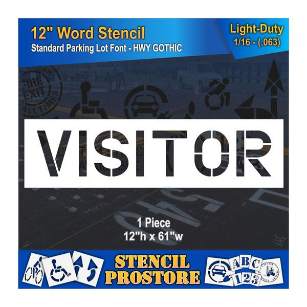 Pavement Marking Stencils - 12 inch Visitor Stencil - 12"