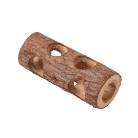 AIMALL Solid Wood Activity Tunnel for Hamsters and Gerbils, Natural Wooden Chew Toy for Small Pets, Rodent Enrichment Hideout, Safe and Durable, 7.87 Inches High